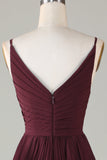 A-Line Robe de demoiselle d’honneur Cabernet sans manches