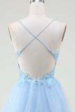 Robe de bal Corset bleu clair avec perles