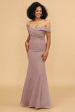 Robe de demoiselle d'honneur longue en mousseline de soie en terre cuite