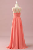 Orange Chiffon Halter Neck Junior Bridesmaid Robe