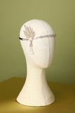 Perles blanches Bandeau Flapper des années 1920