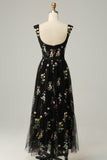 Robe de bal longue champagne avec broderie
