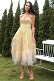 Robe de bal longue champagne avec broderie
