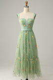 Robe de bal longue champagne avec broderie
