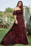 Robe de demoiselle d'honneur Bourgogne fleur de l’épaule
