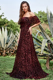 Robe de demoiselle d'honneur Bourgogne fleur de l’épaule