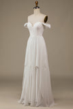 Robe de mariée asymétrique en mousseline de soie Boho ivoire avec dentelle