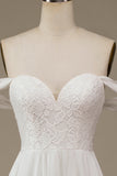 Robe de mariée asymétrique en mousseline de soie Boho ivoire avec dentelle