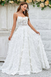 Robe de mariée Waxy Floral Dentelle Sweep Train