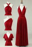 Licou A-Line Bordeaux Robe de demoiselle d’honneur longue