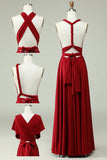Licou A-Line Bordeaux Robe de demoiselle d’honneur longue
