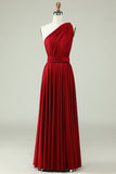 Licou A-Line Bordeaux Robe de demoiselle d’honneur longue