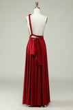 Licou A-Line Bordeaux Robe de demoiselle d’honneur longue