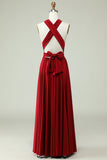 Licou A-Line Bordeaux Robe de demoiselle d’honneur longue