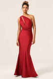 Robe de demoiselle d’honneur Satin Bourgogne Halter