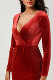 Robe de demoiselle d’honneur en terre cuite de demoiselle d’honneur en terre cuite gardienne de mon cœur à manches longues