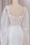 Dentelle Ivoire Sweetheart Cou Manches Longues Sirène Robe De Mariée Avec Sweep Train