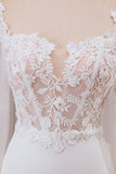 Dentelle Ivoire Sweetheart Cou Manches Longues Sirène Robe De Mariée Avec Sweep Train