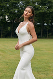 Simple sirène Ivoire dos nu Boho robe de mariée