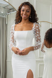 Robe de mariée dos nu sirène ivoire papillons