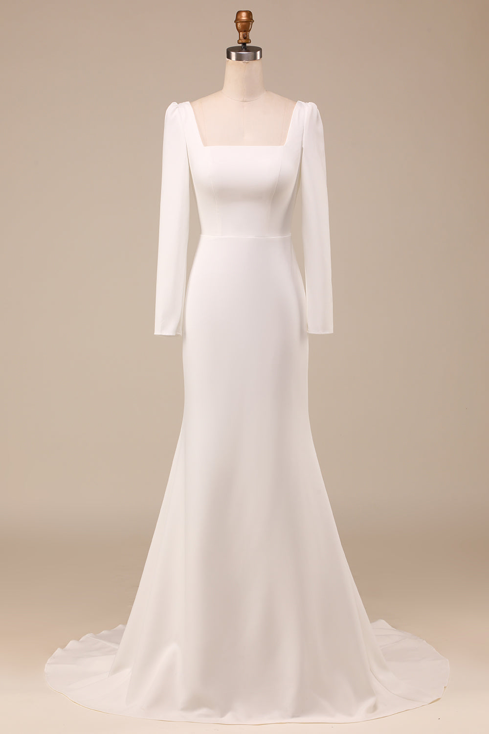 Queendancer Femmes Ivoire Robe De Mariée Sirène Col Carré Robe De ...