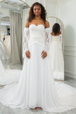Ivoire chérie détachable manches évasées robe de mariée Boho