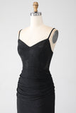 Sirène noir perlé robe de bal avec volants