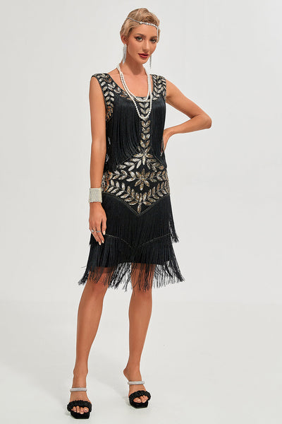 Robe Gatsby le Magnifique années 1920 pour femme - Robe garçonne avec