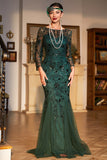 Années 20 Flapper Robe Longue Frange Gatsby Paillette Robe Perlée