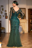 Années 20 Flapper Robe Longue Frange Gatsby Paillette Robe Perlée