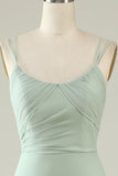 Robe de demoiselle d’honneur drapée Sirène vert sauge