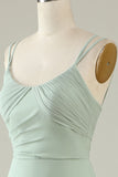 Robe de demoiselle d’honneur drapée Sirène vert sauge