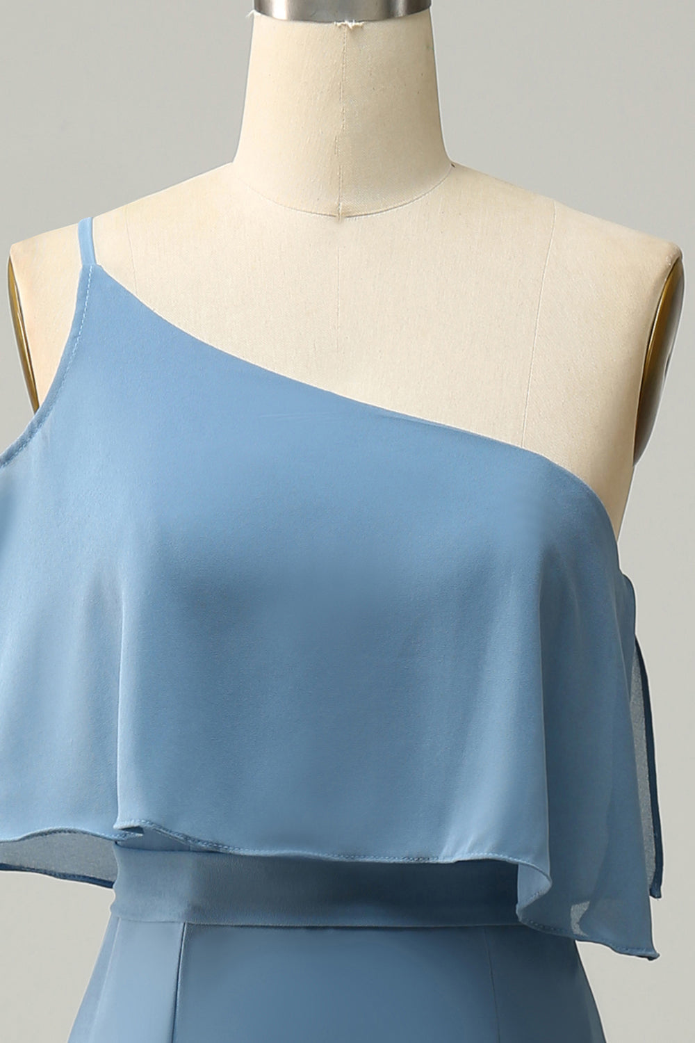 Gaine Une épaule bleu Plus Taille Robe de demoiselle d’honneur avec limon