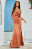 Simple Sirène en cuivre Dos Nu Robe de demoiselle d'honneur