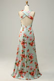 Robe de demoiselle d’honneur vert Halter sans manches A Line