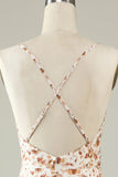 Robe de demoiselle d’honneur Boho à fleurs blanches avec volants