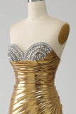 Sirène d’or bustier longue robe de bal avec fente