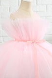 Robe rose haute fleur basse fille