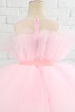 Robe rose haute fleur basse fille