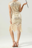 Robe Gold Gatsby Glitter Fringe années 20