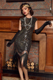 Gatsby Glitter Fringe Robe des années 20 avec pompon