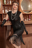 Robe à paillettes rouge Gatsby Glitter Fringe des années 1920