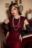 Gatsby Glitter Fringe Robe des années 20 avec pompon