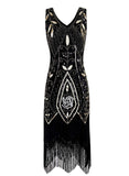 Paillettes Ivoire Paillettes Frange Des années 20 Robe