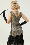 Paillettes Ivoire Paillettes Frange Des années 20 Robe