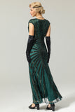 Robe Sirène Noire et Or des années 20 à paillettes