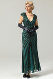 Green Mermaid 1920s Robe à paillettes Flapper