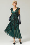Robe Sirène Noire et Or des années 20 à paillettes