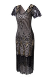 Robe à paillettes noire des années 1920