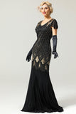 Bourgogne Longue Des années 1920 Paillettes Flapper Robe Formelle